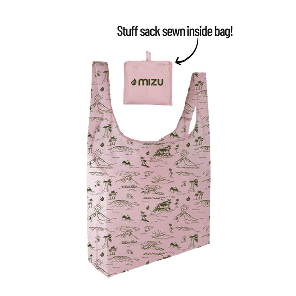 Hawaiian Print Reusable Bag | Soft Pink
